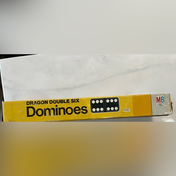 Dominos game Wooden Dragon Double Six box dated 1970 Milton Bradley toys kids - Picture 7 of 10